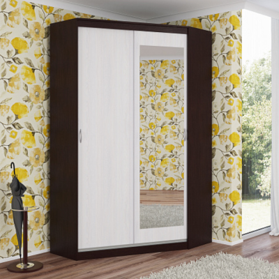 Шкафкупеугловой с зеркалом АПРЕЛЬ1