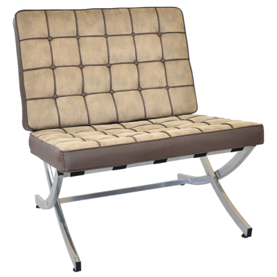 Диван офисный ФОРТУНА 5 18 LUX  2х местный м.нубук коричневый