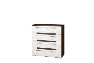 ВИКА Комод 5 ящ ВенгеБелый Страйп