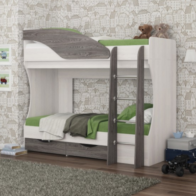 Кровать 2 ярусная ДЕЛЬФИН анкор светл