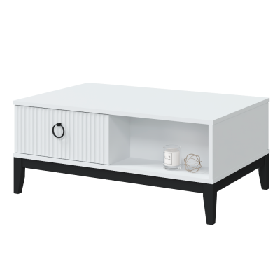 ШАРЛИЗ Стол журнальный  Белое сияниеБелый снег