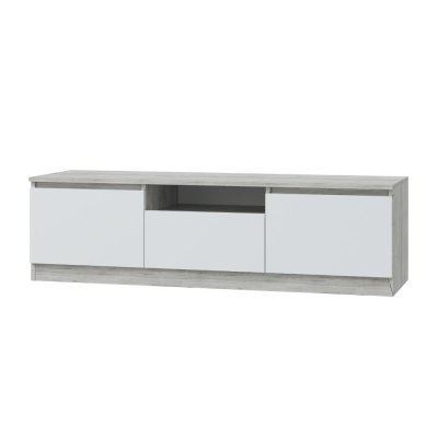 ЛОРИ Тумба ТВ с ящиками и 2 дверками Дуб серыйБелый