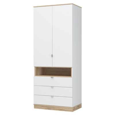 ЮККИ Шкаф 2дверный ШК 3Я 900 ДеланоБелый