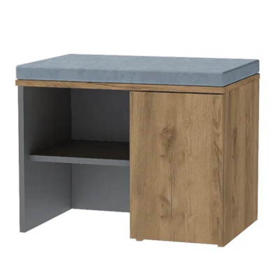 МС КВАДРО Обувница Об1 Графит Дуб крафт золотой