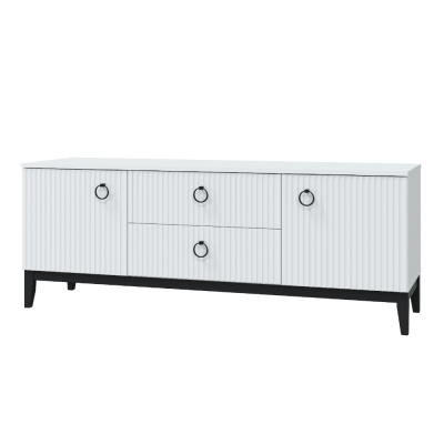 ШАРЛИЗ Тумба ТВ с 2 ящ и 2 двер Белое сияниеБелый снег