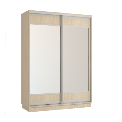 Шкаф купе 3  1,4 м  2 дверный ЯсеньШимо Светлый