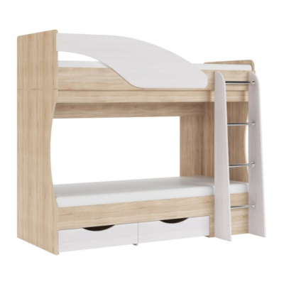 Кровать 2х ярусная ДЕЛЬФИН Дуб Сонома Анкор светл
