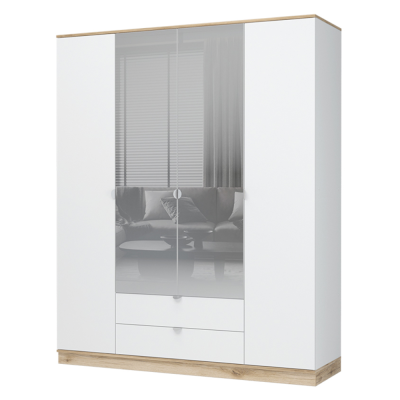 ЮККИ Шкаф 4дверный с ЗЕРКАЛОМ ШК2Я 18001