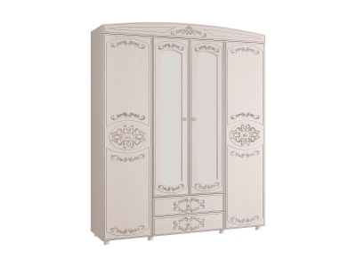 Шкаф 4дв КаролинаПатина с ЗЕРКАЛОМ вудлайн