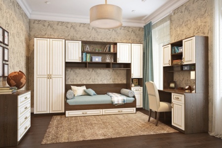 Кровать 800  МИШЕЛЬ Дуб СакраментоПатина Премиум 1