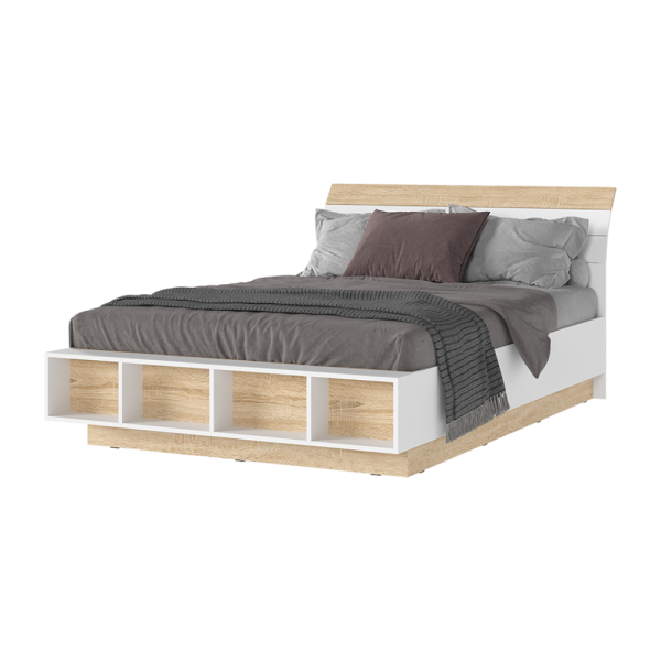 САНСА Кровать КР01 1400 Дуб сономаБелый1