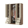 РЭЙН Шкаф 4ств. ШК03 Кашемир Дуб Крафт Табачный2
