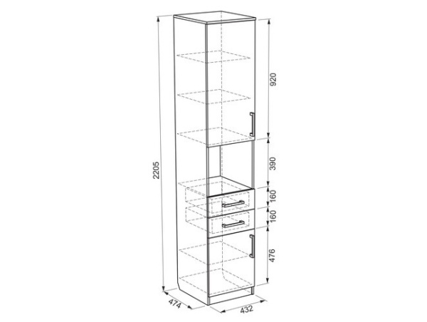 Шкаф комбинированный МАНХЭТТЕН2