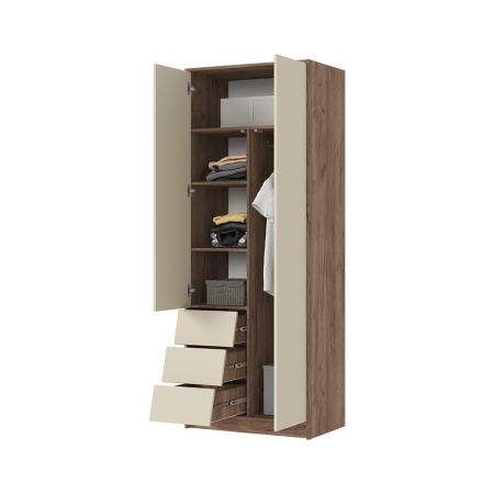 РЭЙН Шкаф 2ств. ШК01 Кашемир Дуб Крафт Табачный2