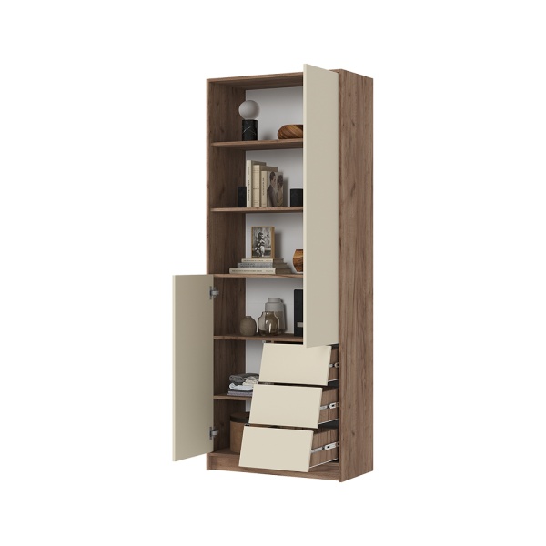 РЭЙН Стеллаж СТЛ01 Кашемир Дуб Крафт Табачный2